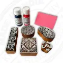Wooden Printing Blocks with Printing Colours | Deep Carved Stamps & Long Lasting Colours