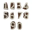 Numbers Deep Carved Wooden Stamps ( set of 10 )