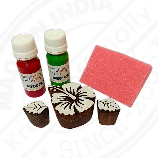 Wooden Printing Blocks with Printing Colours | Deep Carved Stamps & Long Lasting Colours