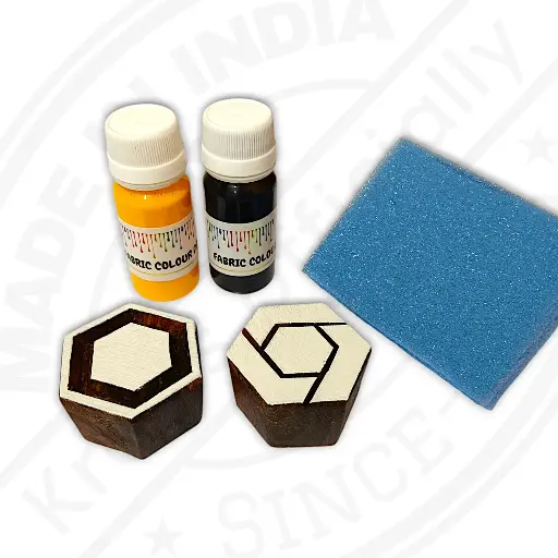 Wooden Printing Blocks with Printing Colours | Deep Carved Stamps & Long Lasting Colours