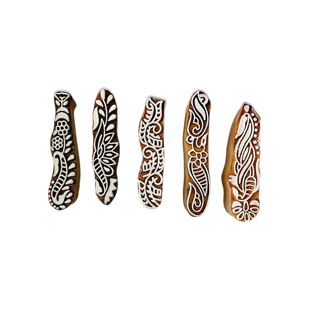 Finger Designs Wooden Printing Blocks (Set of 5)