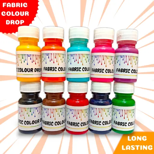 Fabric Colours | 15ml × 10 shades | Long Lasting & Quick Dry | PNT-739003